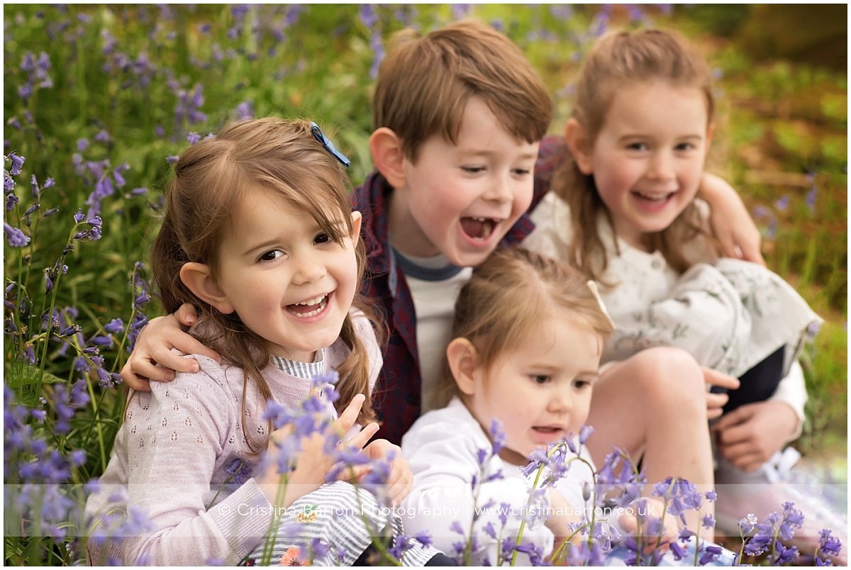 Bluebells and more <br> Family Photography near Alton siblings portrait