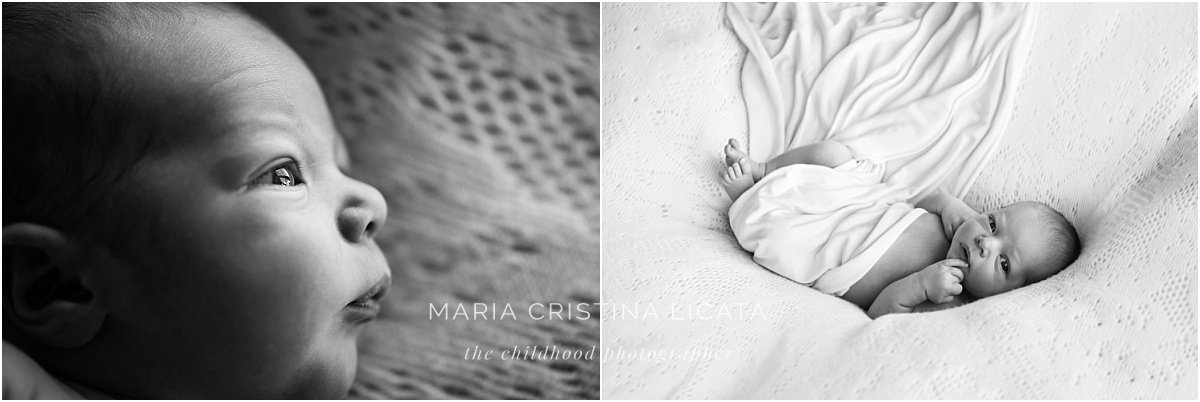 Christmas Baby Portraits <br />Newborn Photoshoot in Winchester black and white newborn portraits