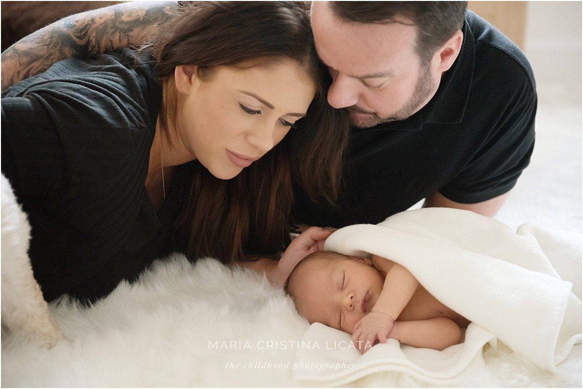 Christmas Baby Portraits <br />Newborn Photoshoot in Winchester home newborn photography