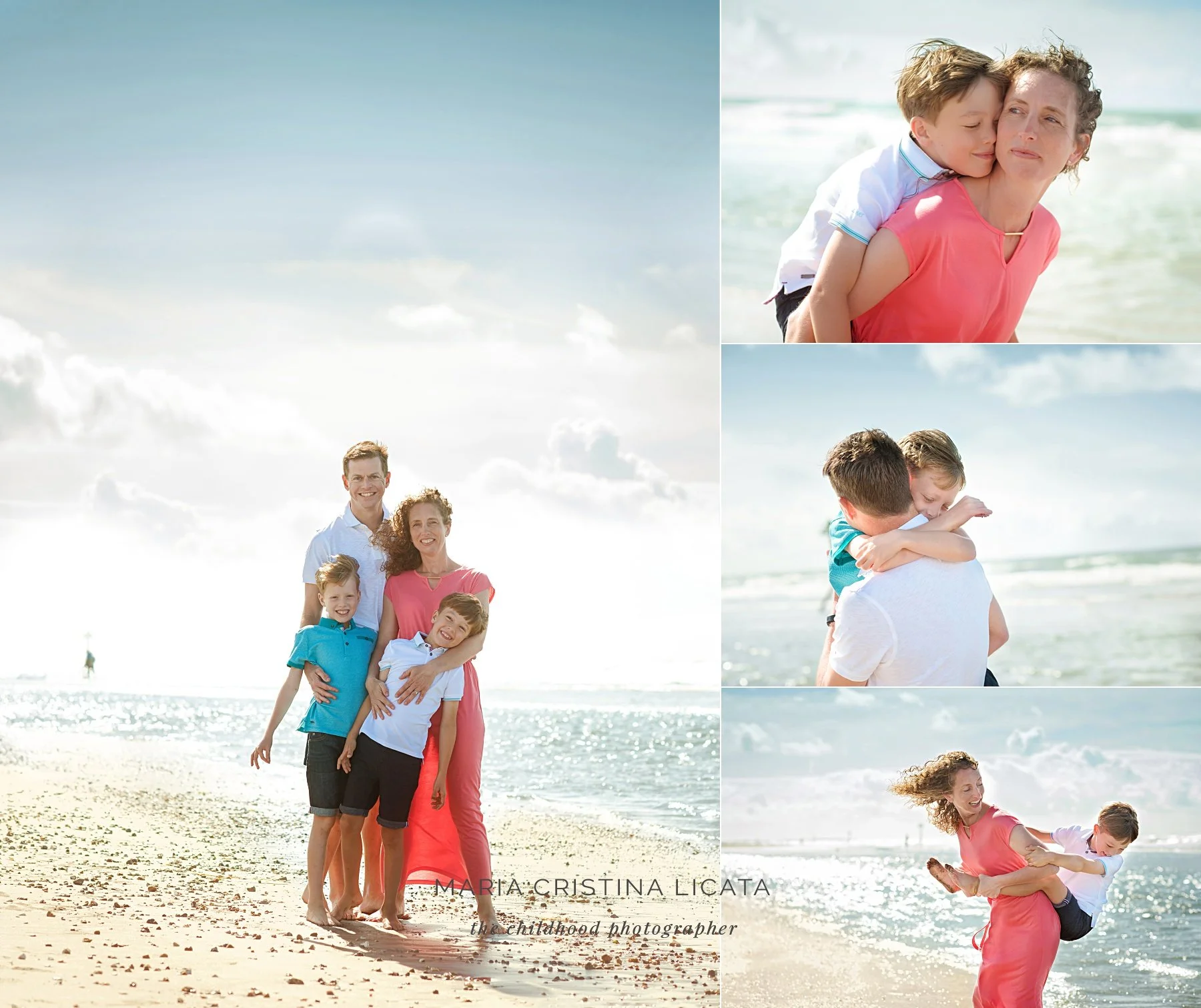 family photos on the beach