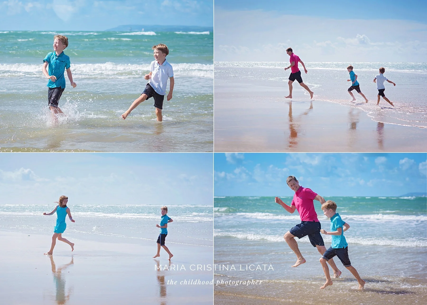 family photo session at the seaside