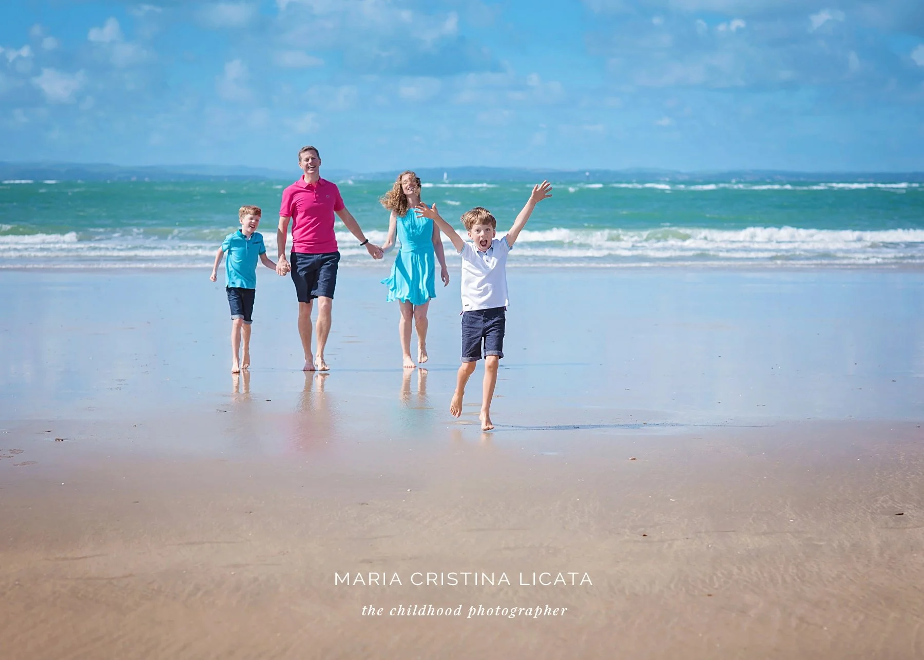 family photo shoot on the beach
