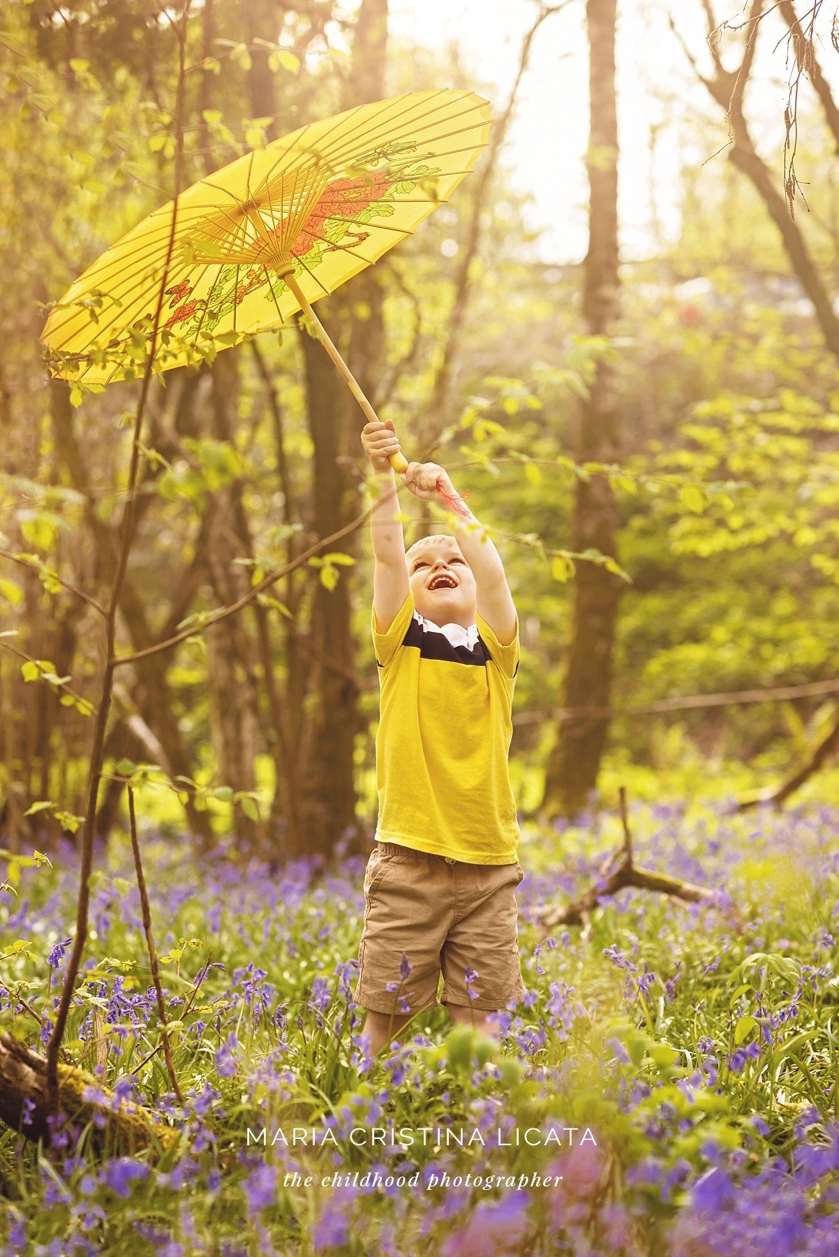 Family spring portraits <br />in the bluebells near Winchester spring family portraits winchester