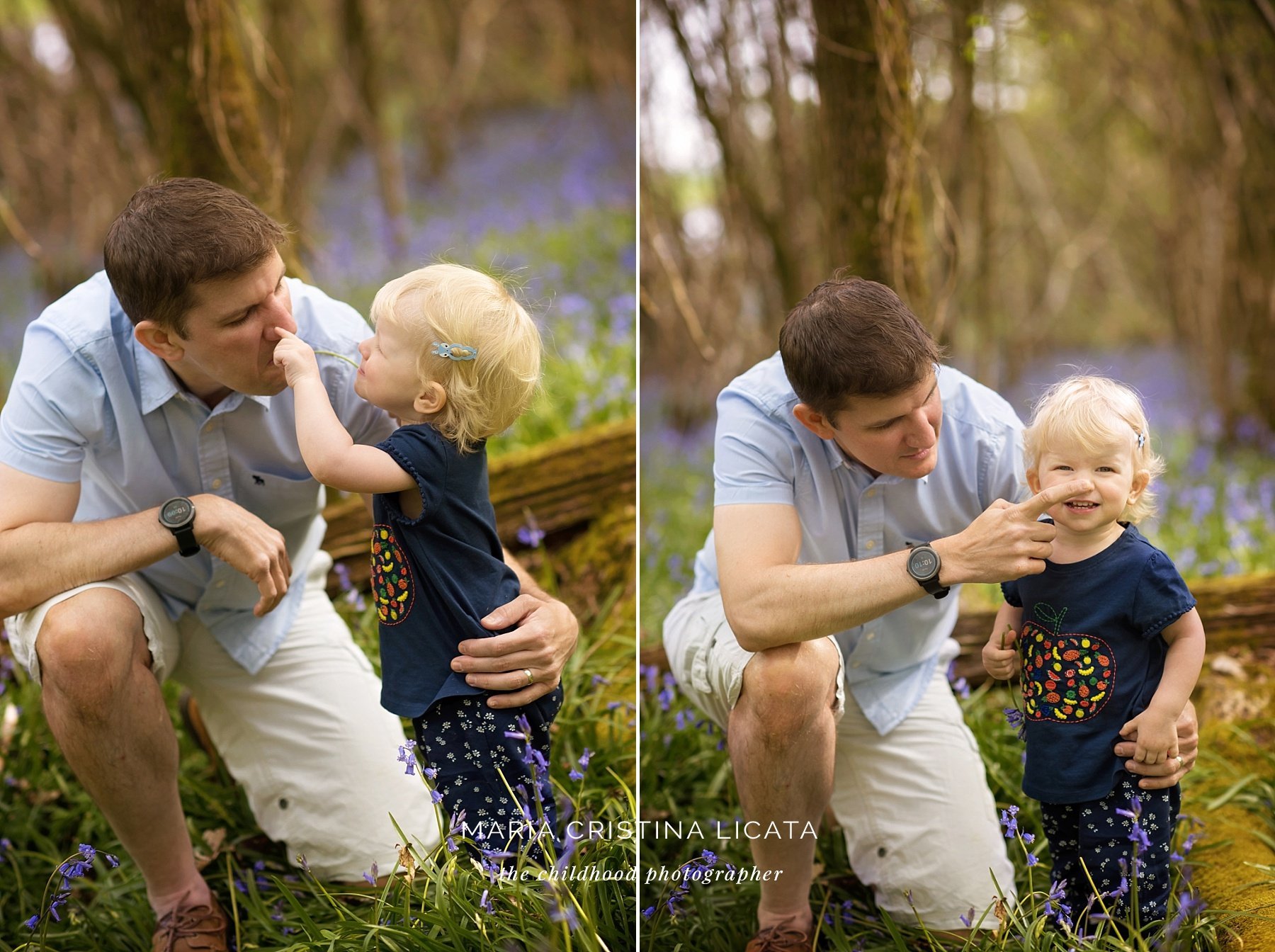 Family spring portraits <br />in the bluebells near Winchester bluebells family portraits winchester