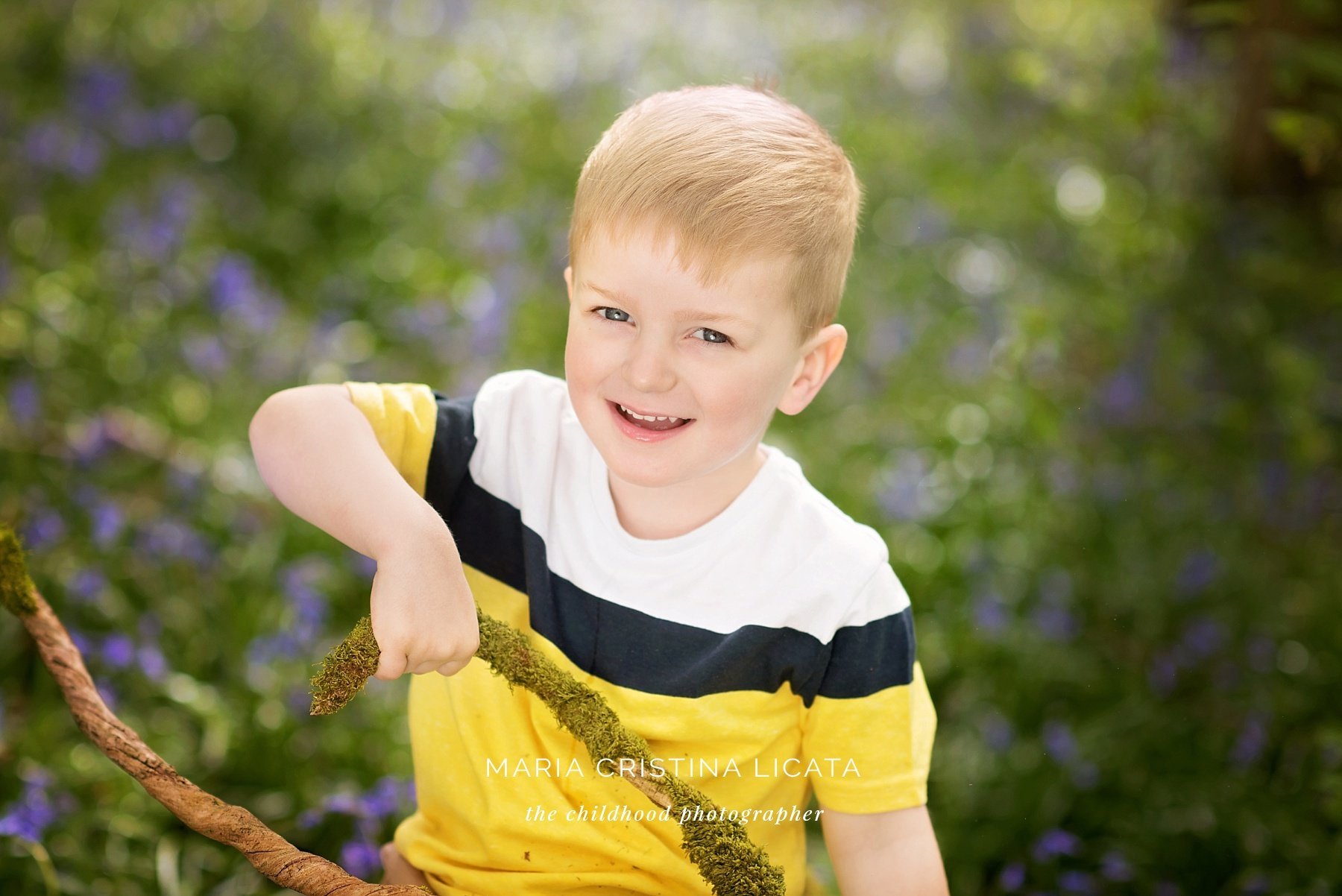 Family spring portraits <br />in the bluebells near Winchester