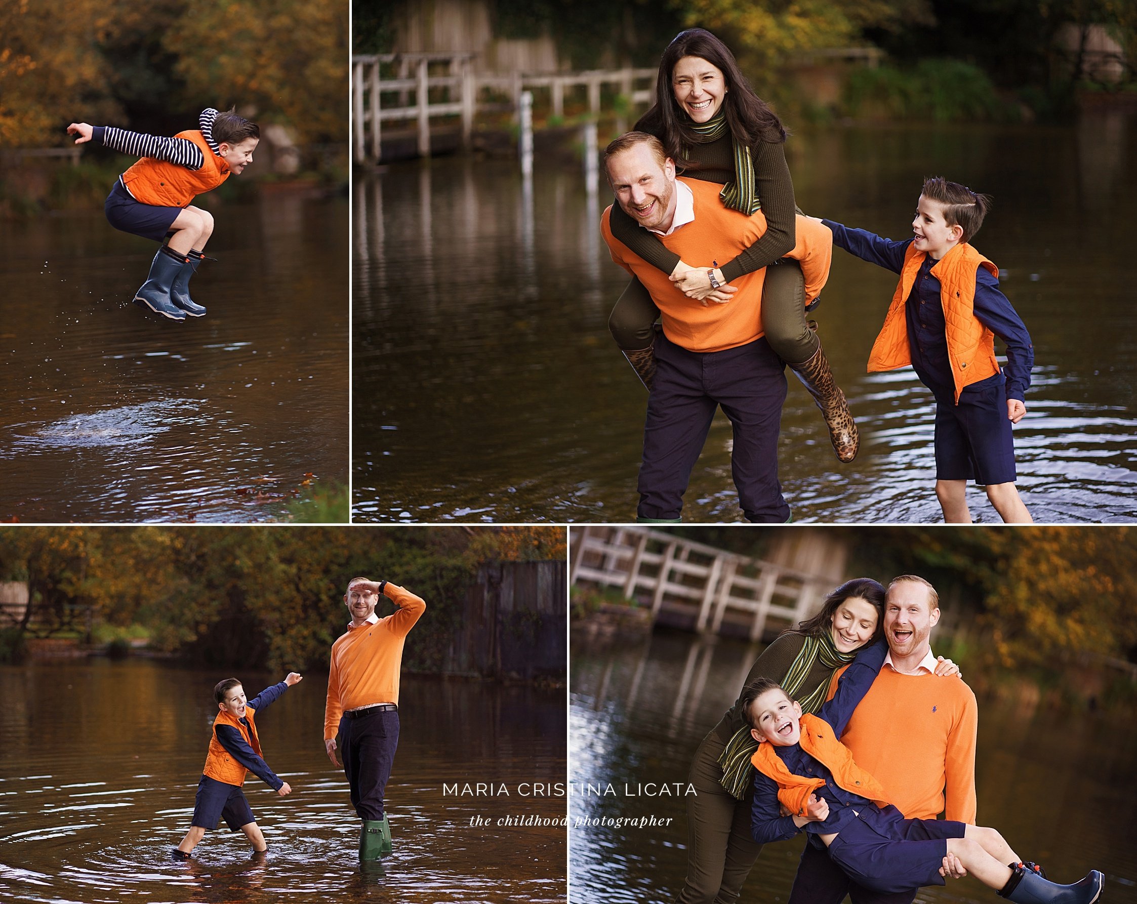 An Autumn family session: <br />golden sunlight, rain & water autumn family portraits reading