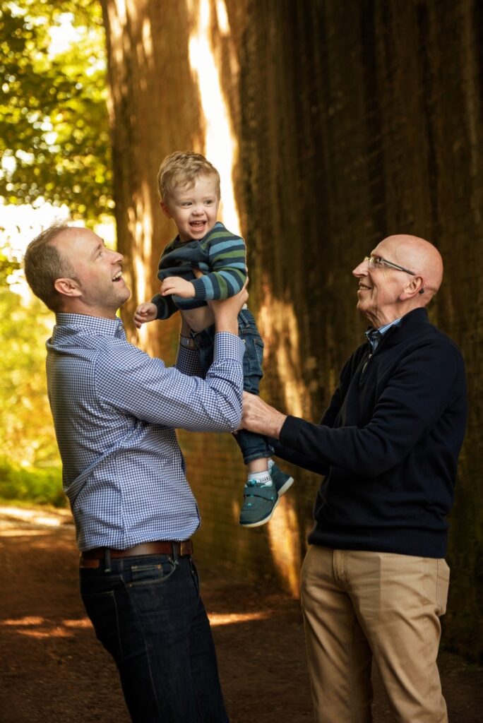 granddad with son and grandson